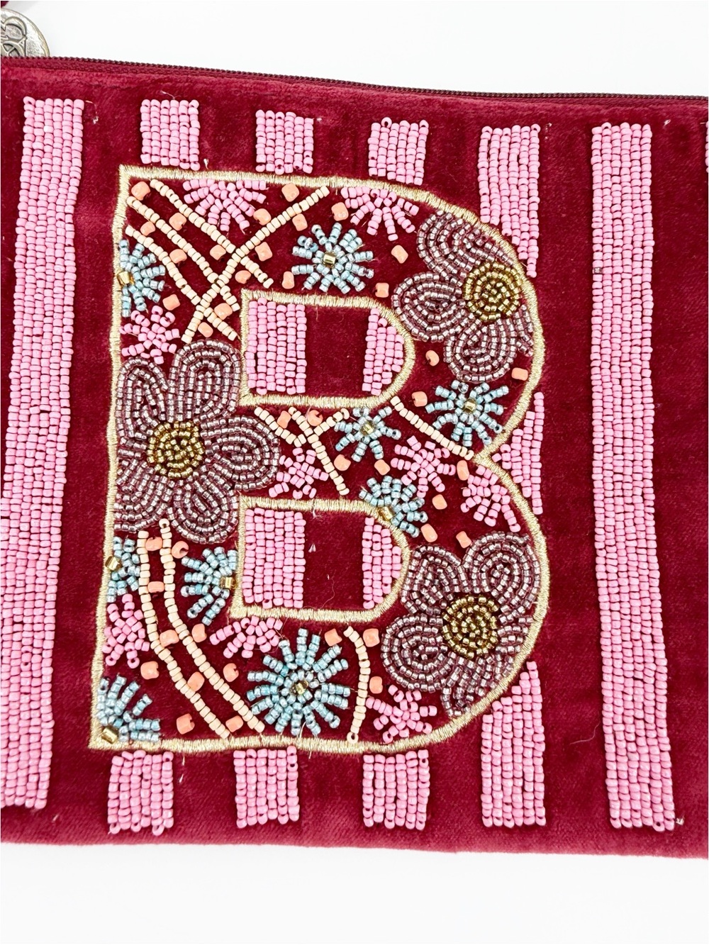 NWT America & Beyond B Initial Embellished Pouch - Picture 2 of 5